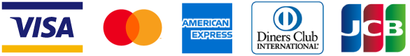 クレジット対応:VISA・Mastercard・AMERICANEXPRESS・DISCOVER・Diners Club・JCB
